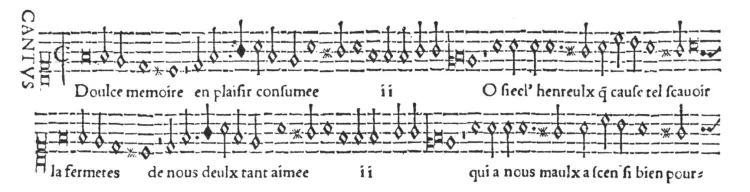 Extrait d'une partition de Doulce Mémoire